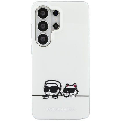 Husa MagSafe pentru Samsung Galaxy S26 Ultra S948, Karl Lagerfeld, IML Karl & Choupette Peekaboo Logo, Alba