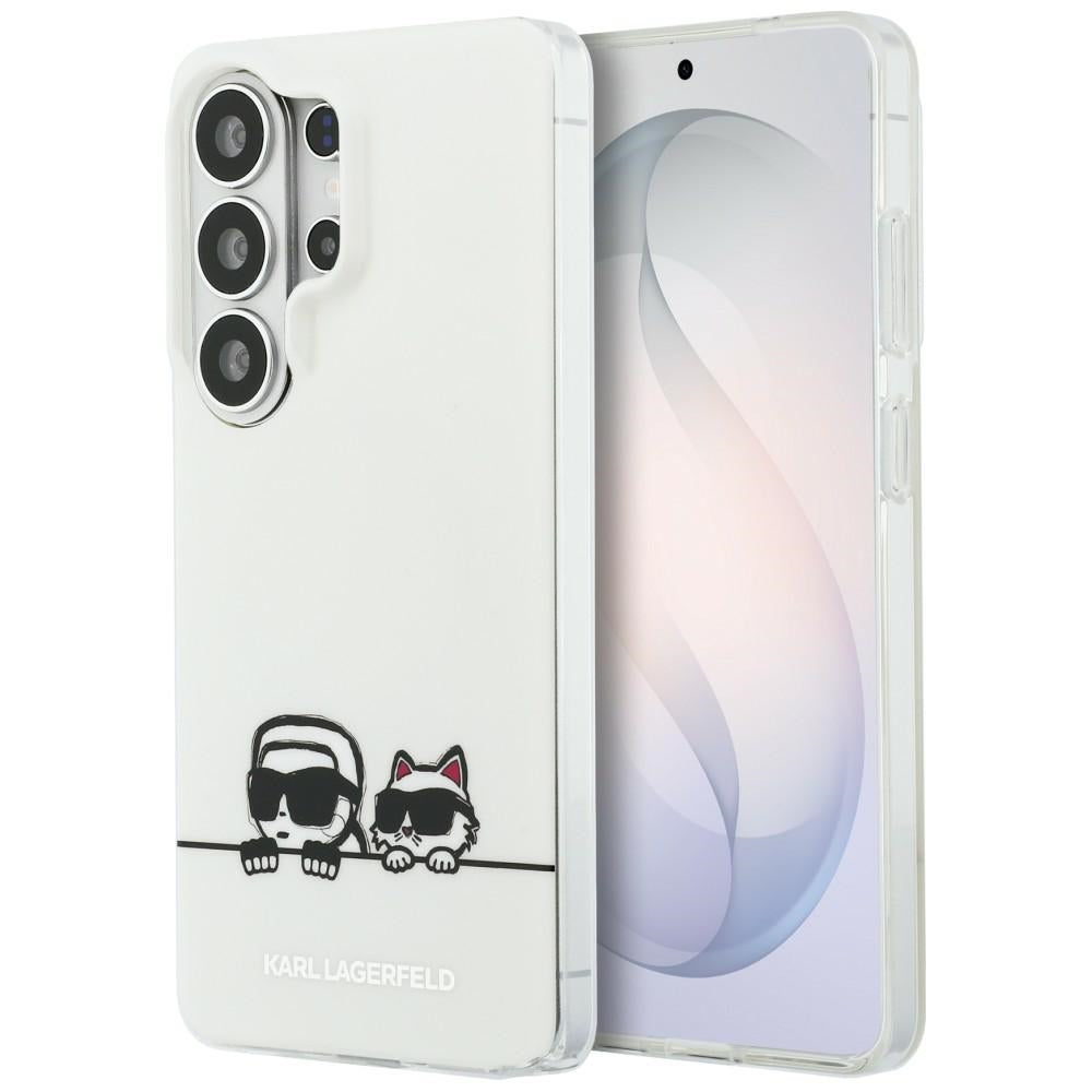 Husa MagSafe pentru Samsung Galaxy S26 Ultra S948, Karl Lagerfeld, IML Karl & Choupette Peekaboo Logo, Alba