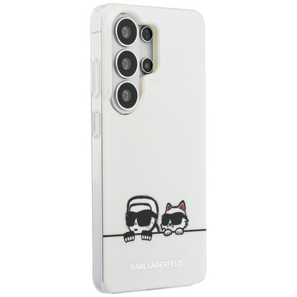 Husa MagSafe pentru Samsung Galaxy S26 Ultra S948, Karl Lagerfeld, IML Karl & Choupette Peekaboo Logo, Alba