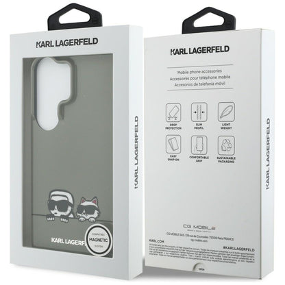 Husa MagSafe pentru Samsung Galaxy S26 Ultra S948, Karl Lagerfeld, IML Karl & Choupette Peekaboo Logo, Neagra