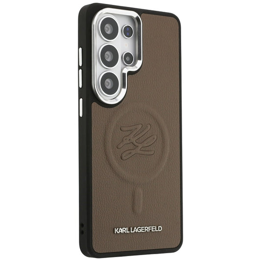 Husa MagSafe pentru Samsung Galaxy S26 Ultra S948, Karl Lagerfeld, Initial Logo Debossed, Maro