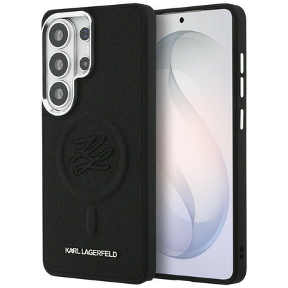 Husa MagSafe pentru Samsung Galaxy S26 Ultra S948, Karl Lagerfeld, Initial Logo Debossed, Neagra