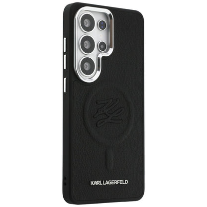 Husa MagSafe pentru Samsung Galaxy S26 Ultra S948, Karl Lagerfeld, Initial Logo Debossed, Neagra