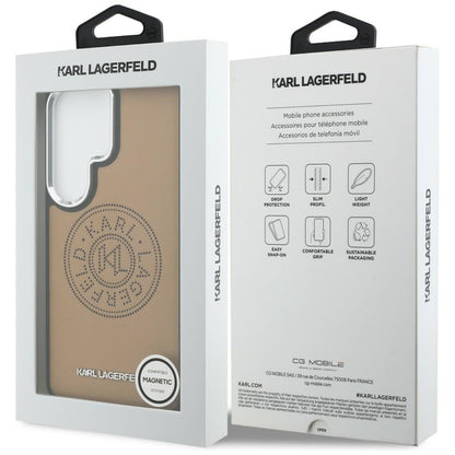 Husa MagSafe pentru Samsung Galaxy S26 Ultra S948, Karl Lagerfeld, Karl Round Point Logo, Maro