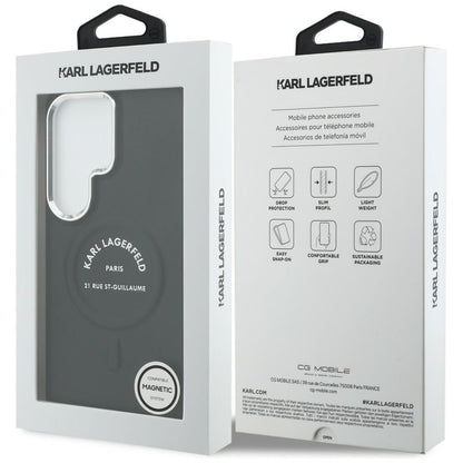 Husa MagSafe pentru Samsung Galaxy S26 Ultra S948, Karl Lagerfeld, Karl RSG Logo, Neagra