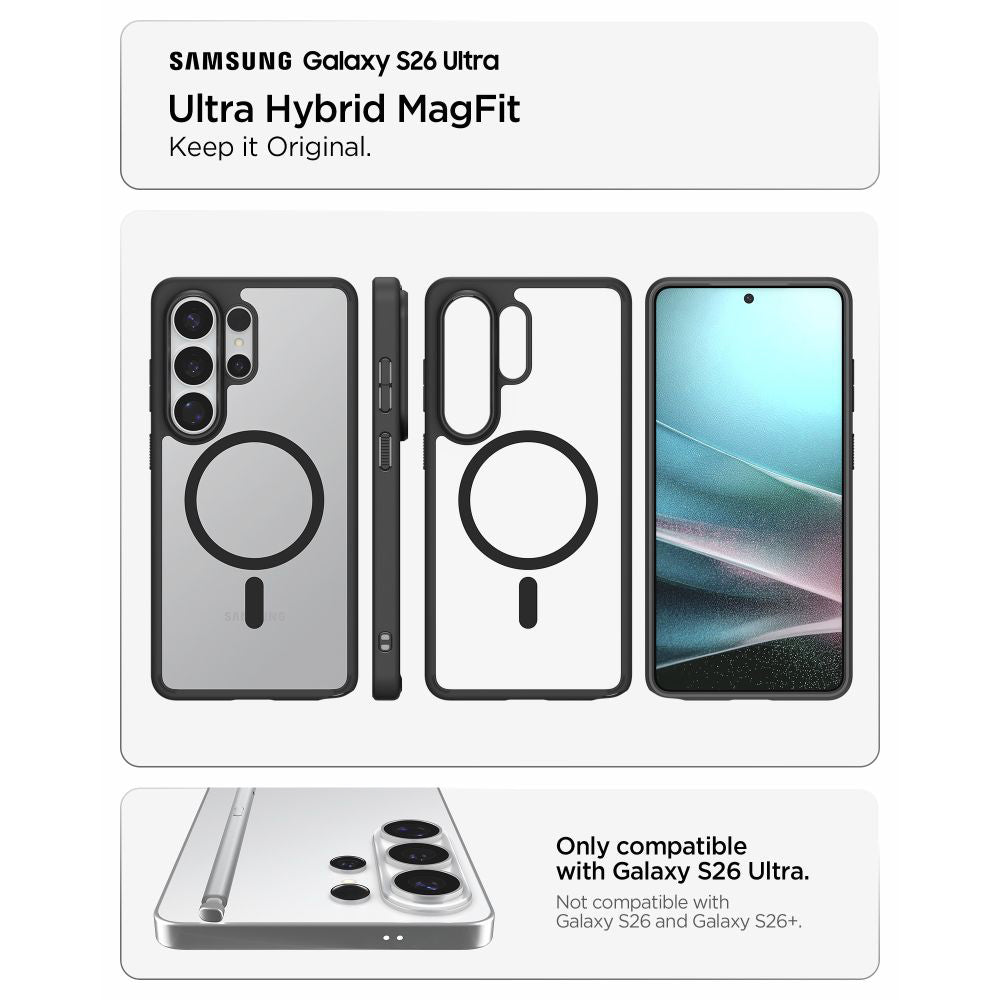 Husa MagSafe pentru Samsung Galaxy S26 Ultra S948, Spigen, Ultra Hybrid, Neagra Mata ACS10680