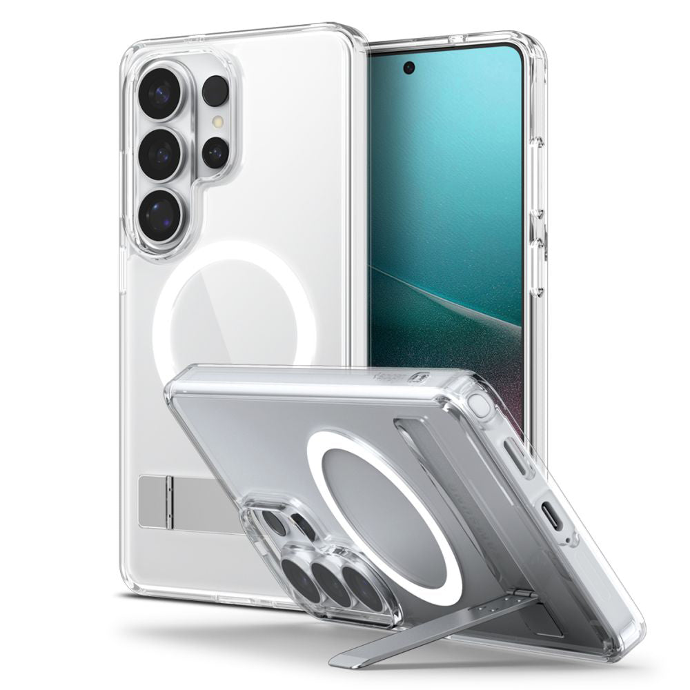 Husa MagSafe pentru Samsung Galaxy S26 Ultra S948, Spigen, Ultra Hybrid S, Transparenta Alba ACS11032
