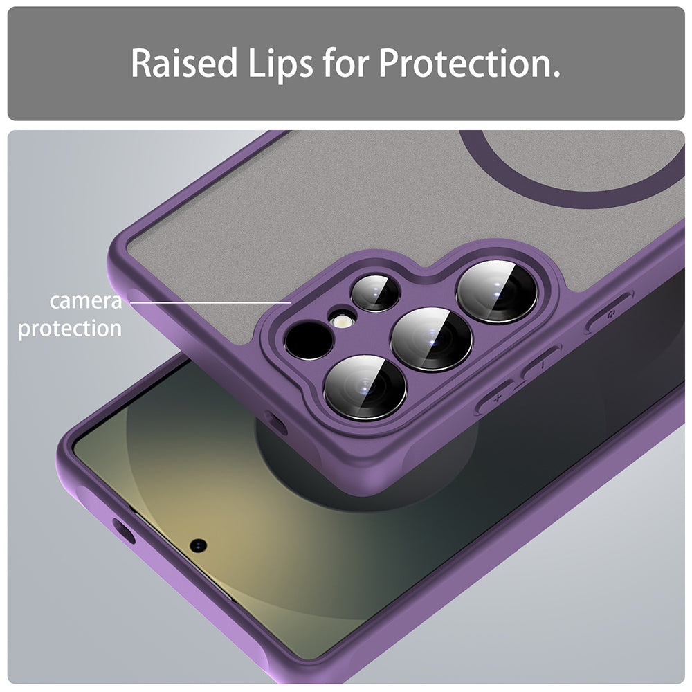 Husa MagSafe pentru Samsung Galaxy S26 Ultra S948, Techsuit, HaloFrost II Individual Camera Cutouts, Mov