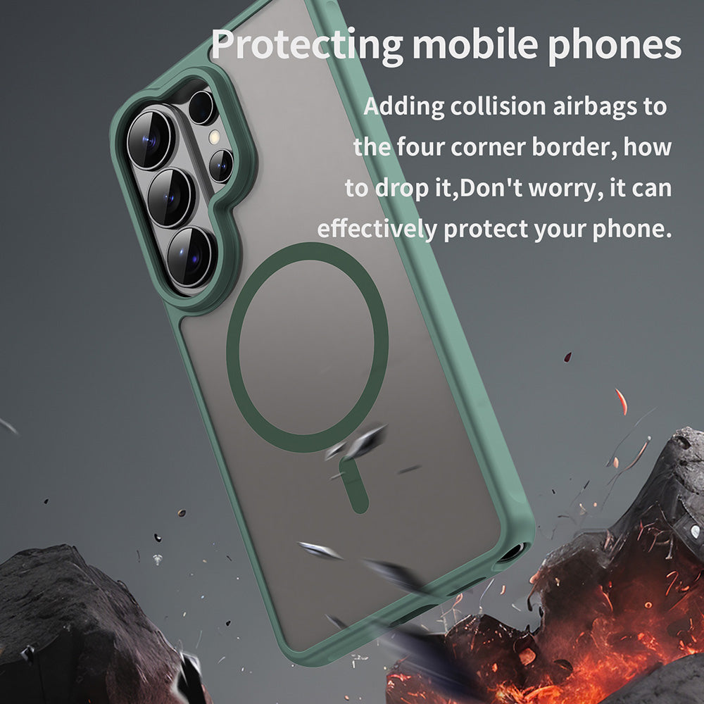 Husa MagSafe pentru Samsung Galaxy S26 Ultra, Techsuit, HaloFrost II, Verde