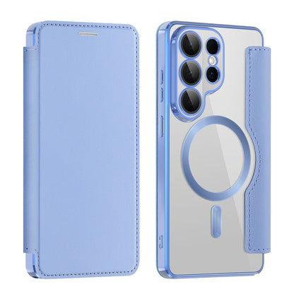 Husa MagSafe pentru Samsung Galaxy S26 Ultra, Techsuit, SmartMag Book, Bleu