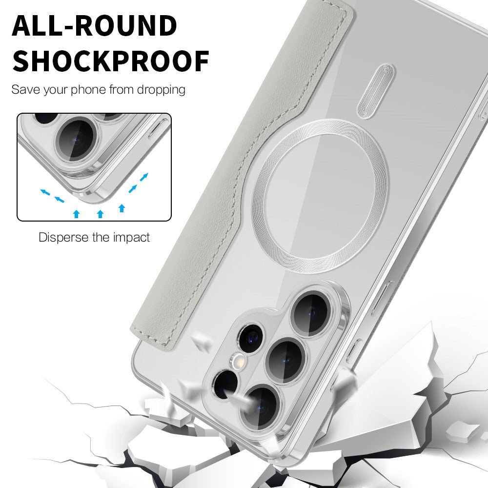 Husa MagSafe pentru Samsung Galaxy S26 Ultra, Techsuit, SmartMag Book, Gri