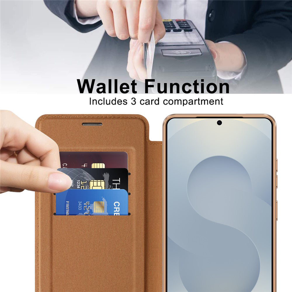 Husa MagSafe pentru Samsung Galaxy S26 Ultra, Techsuit, SmartMag Book, Maro