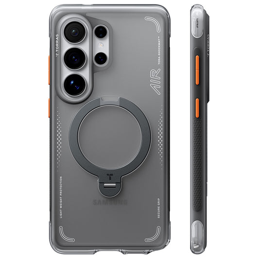 Husa MagSafe pentru Samsung Galaxy S26 Ultra, Torras, Ostand Spin Air, Gri