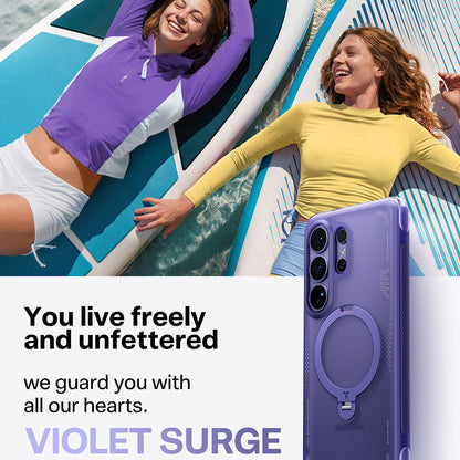 Husa MagSafe pentru Samsung Galaxy S26 Ultra, Torras, Ostand Spin Air, Mov