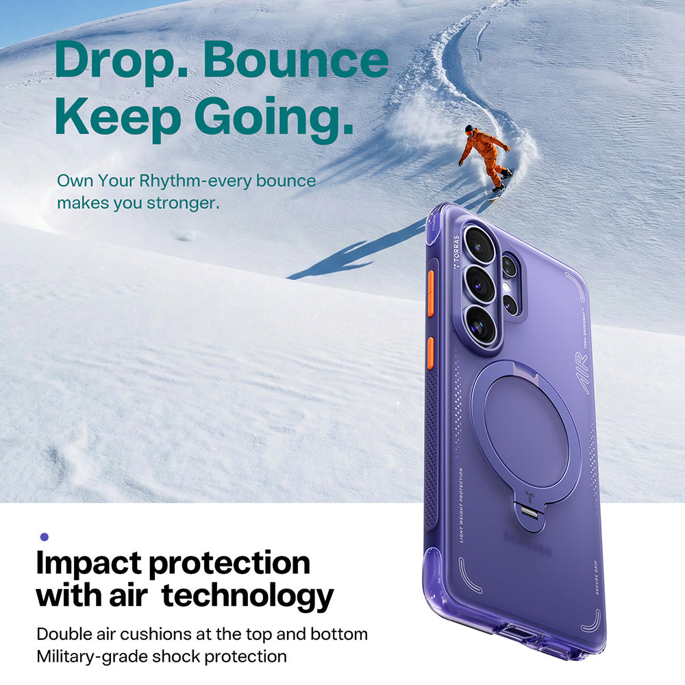 Husa MagSafe pentru Samsung Galaxy S26 Ultra, Torras, Ostand Spin Air, Mov