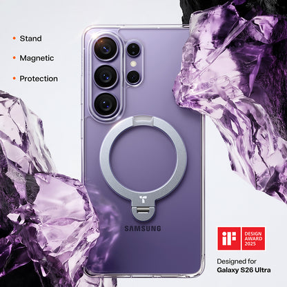 Husa MagSafe pentru Samsung Galaxy S26 Ultra, Torras, Ostand Spin, Mov