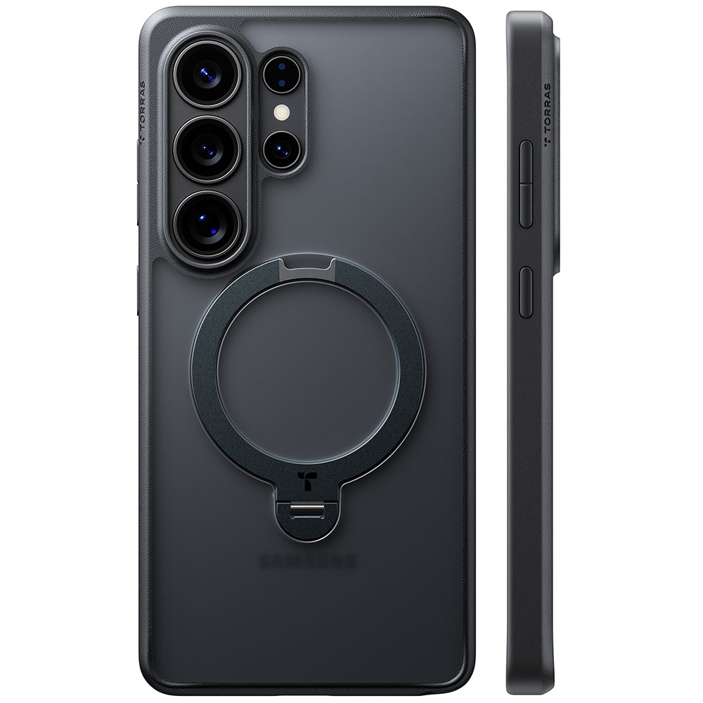 Husa MagSafe pentru Samsung Galaxy S26 Ultra, Torras, Ostand Spin, Neagra