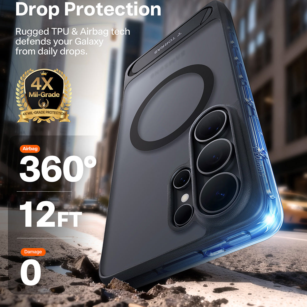 Husa MagSafe pentru Samsung Galaxy S26 Ultra, Torras, Pstand, Neagra