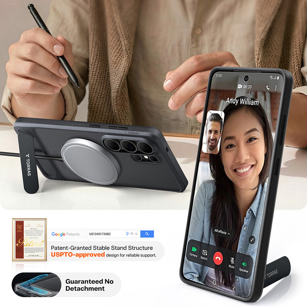 Husa MagSafe pentru Samsung Galaxy S26 Ultra, Torras, Pstand, Neagra