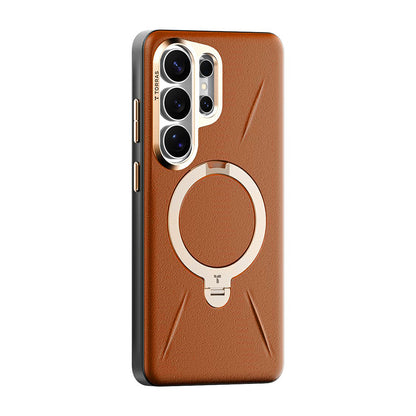 Husa MagSafe pentru Samsung Galaxy S26 Ultra S948, Torras, QPRO Leather, Maro