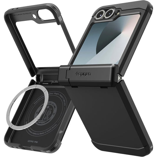Husa MagSafe pentru Samsung Galaxy Z Flip7 FE F761 / Z Flip6 F741, Spigen, Tough Armor Pro, Neagra ACS09807