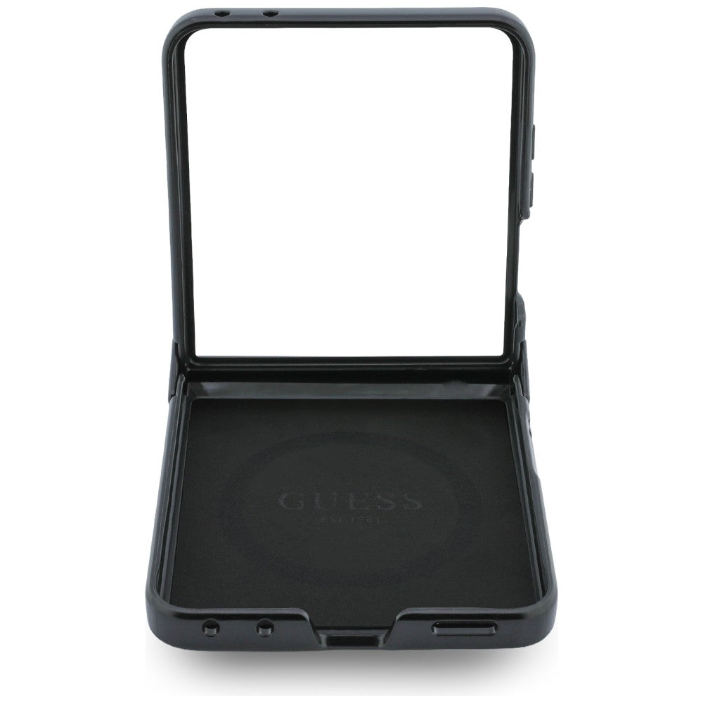 Husa MagSafe pentru Samsung Galaxy Z Flip8 F776, Guess, 4G Leather Classic, Maro