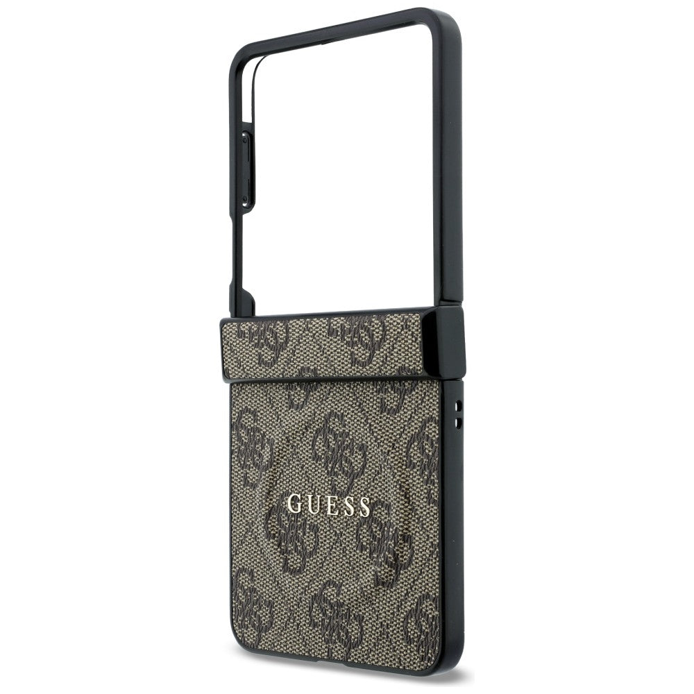 Husa MagSafe pentru Samsung Galaxy Z Flip8 F776, Guess, 4G Leather Classic, Maro