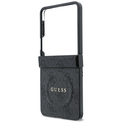 Husa MagSafe pentru Samsung Galaxy Z Flip8 F776, Guess, 4G Leather Classic, Neagra