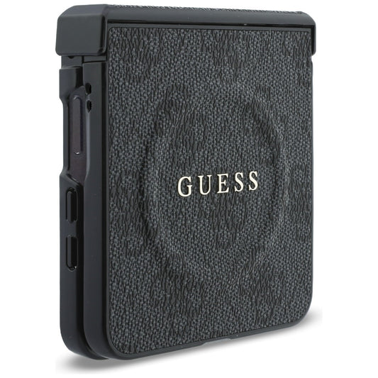 Husa MagSafe pentru Samsung Galaxy Z Flip8 F776, Guess, 4G Leather Classic, Neagra