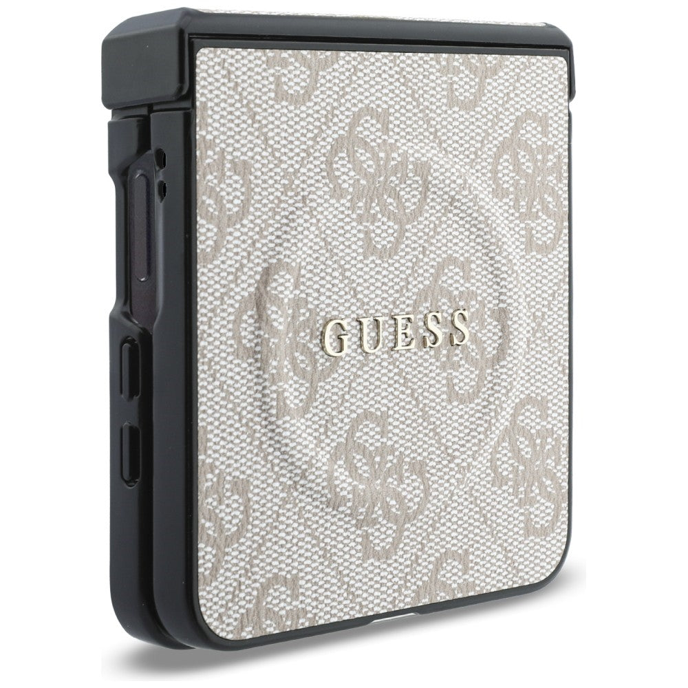 Husa MagSafe pentru Samsung Galaxy Z Flip8 F776, Guess, 4G Leather Classic, Roz