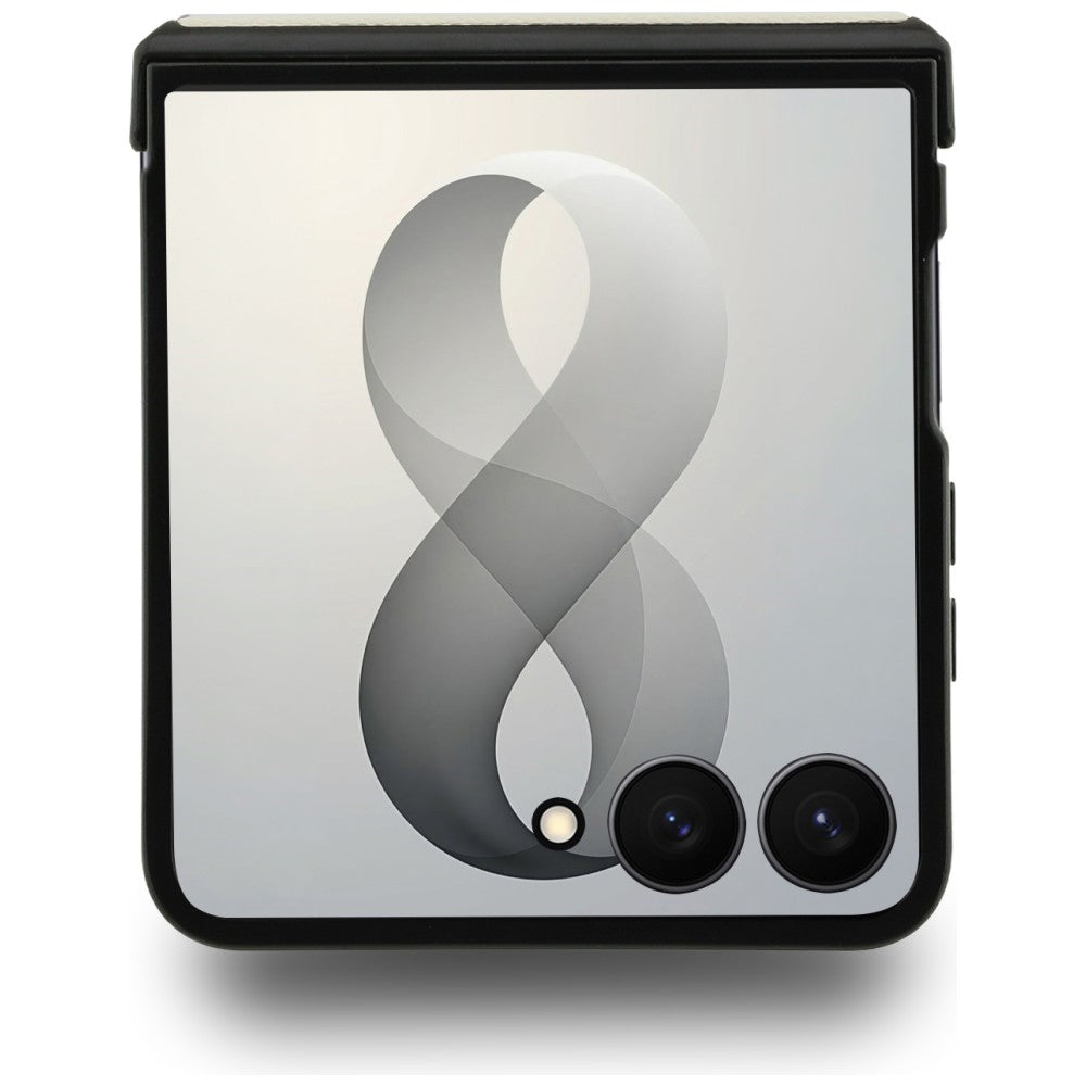 Husa MagSafe pentru Samsung Galaxy Z Flip8 F776, Guess, Ring Stand Grained Classic Logo, Bej