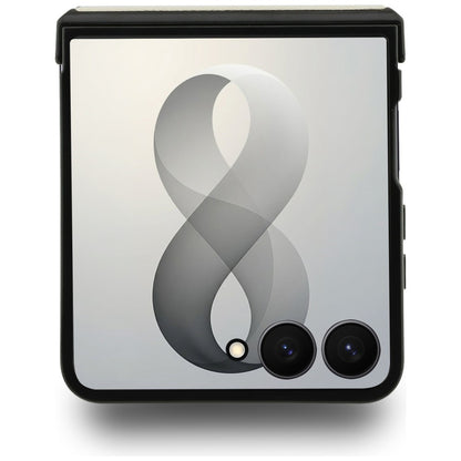 Husa MagSafe pentru Samsung Galaxy Z Flip8 F776, Guess, Ring Stand Grained Classic Logo, Bej