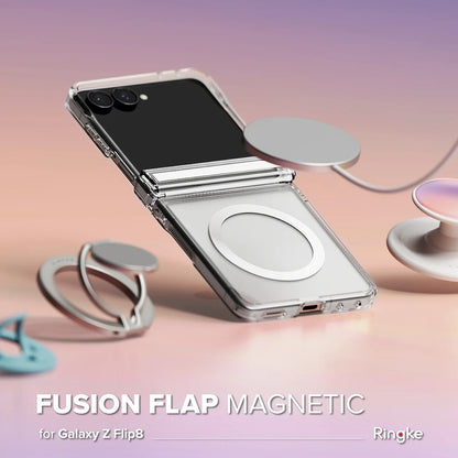 Husa MagSafe pentru Samsung Galaxy Z Flip8 F776, Ringke, Fusion Flap, Transparenta