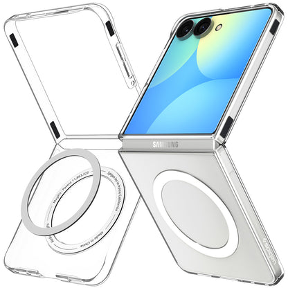 Husa MagSafe pentru Samsung Galaxy Z Flip8 F776, Spigen, Air Skin, Transparenta Alba ACS11521