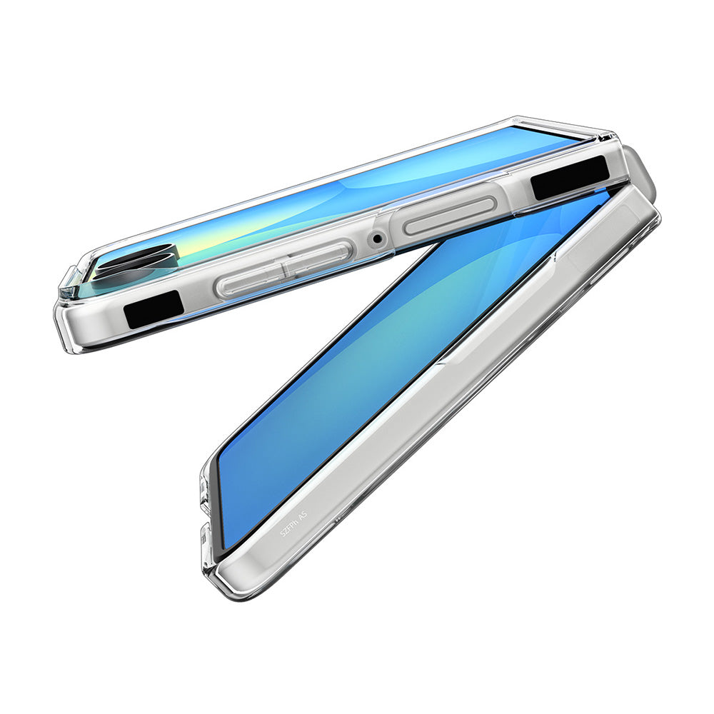Husa MagSafe pentru Samsung Galaxy Z Flip8 F776, Spigen, Air Skin, Transparenta Alba ACS11521