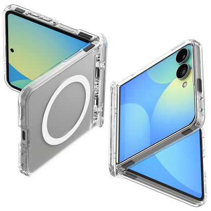 Husa MagSafe pentru Samsung Galaxy Z Flip8 F776, Spigen, Ultra Hybrid Pro, Transparenta Alba ACS11524
