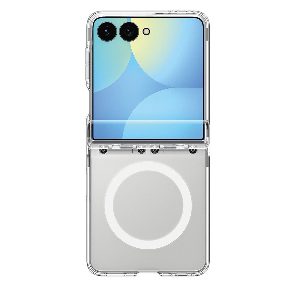 Husa MagSafe pentru Samsung Galaxy Z Flip8 F776, Spigen, Ultra Hybrid Pro, Transparenta Alba ACS11524