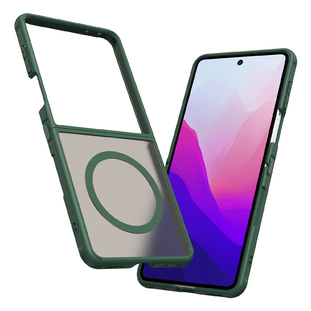 Husa MagSafe pentru Samsung Galaxy Z Flip8 F776, Techsuit, HaloFrost II, Verde