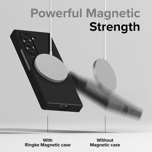 Husa MagSafe pentru Samsung Galaxy Z Fold6 F956, Ringke, Slim, Neagra