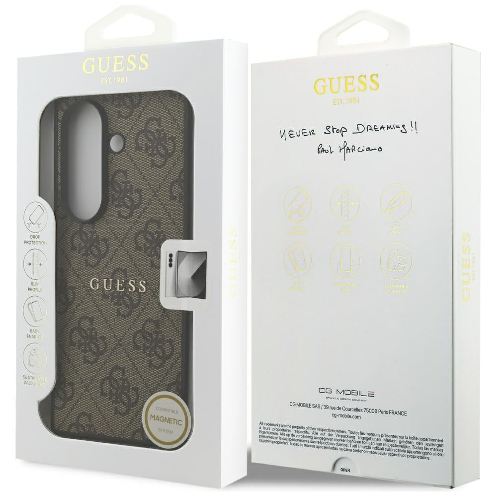 Husa MagSafe pentru Samsung Galaxy Z Fold7 F966, Guess, 4G Classic, Maro
