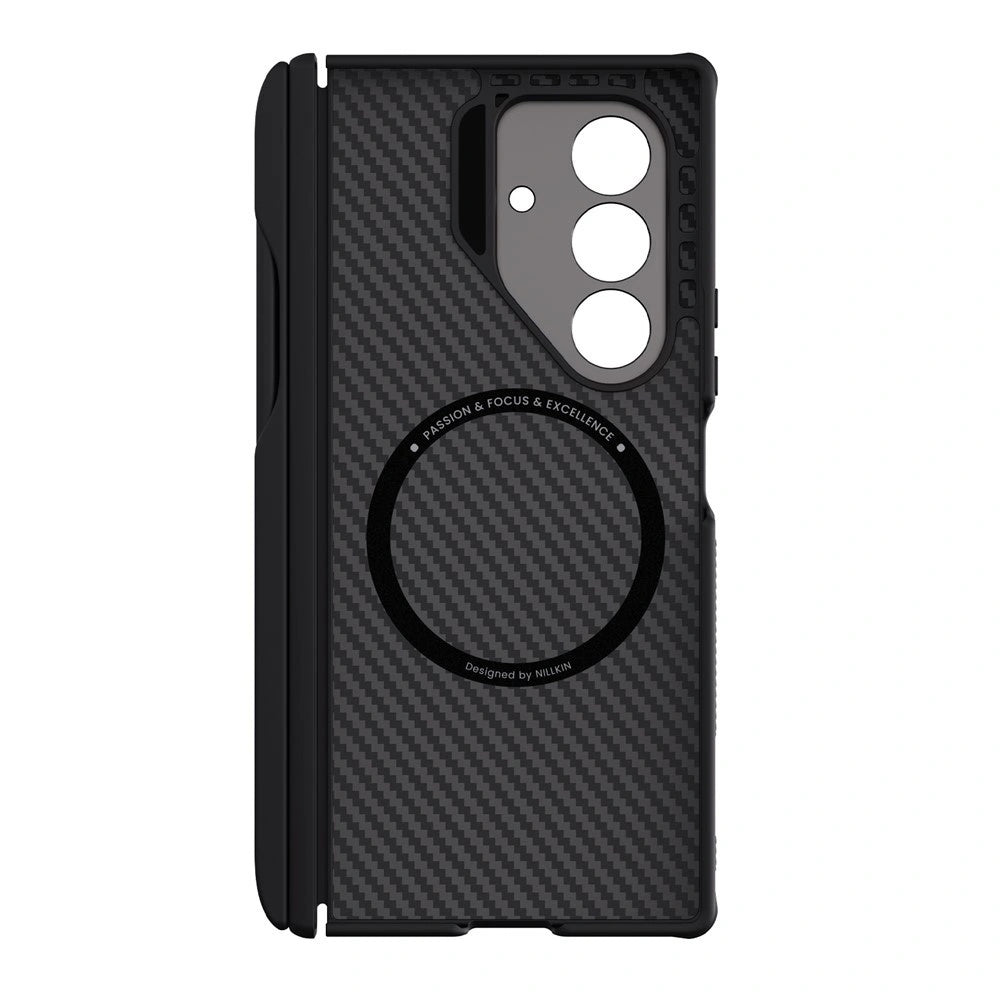 Husa MagSafe pentru Samsung Galaxy Z Fold7 F966, Nillkin, CarboProp with Camera Cutout and S-Pen Holder, Neagra