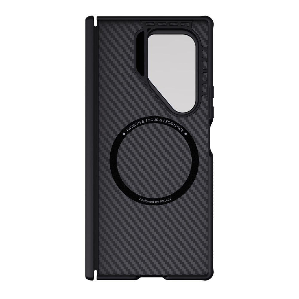 Husa MagSafe pentru Samsung Galaxy Z Fold7 F966, Nillkin, CarboProp with Transparent Black Lens Cover, Neagra