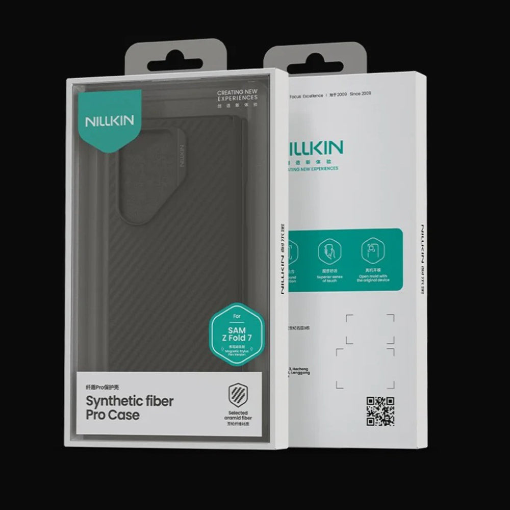 Husa MagSafe pentru Samsung Galaxy Z Fold7 F966, Nillkin, Synthetic Fiber Pro with S-Pen Holder, Neagra