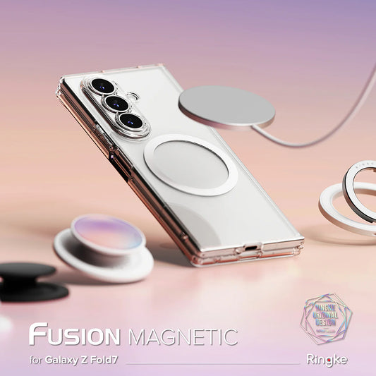 Husa MagSafe pentru Samsung Galaxy Z Fold7 F966, Ringke, Fusion, Transparenta