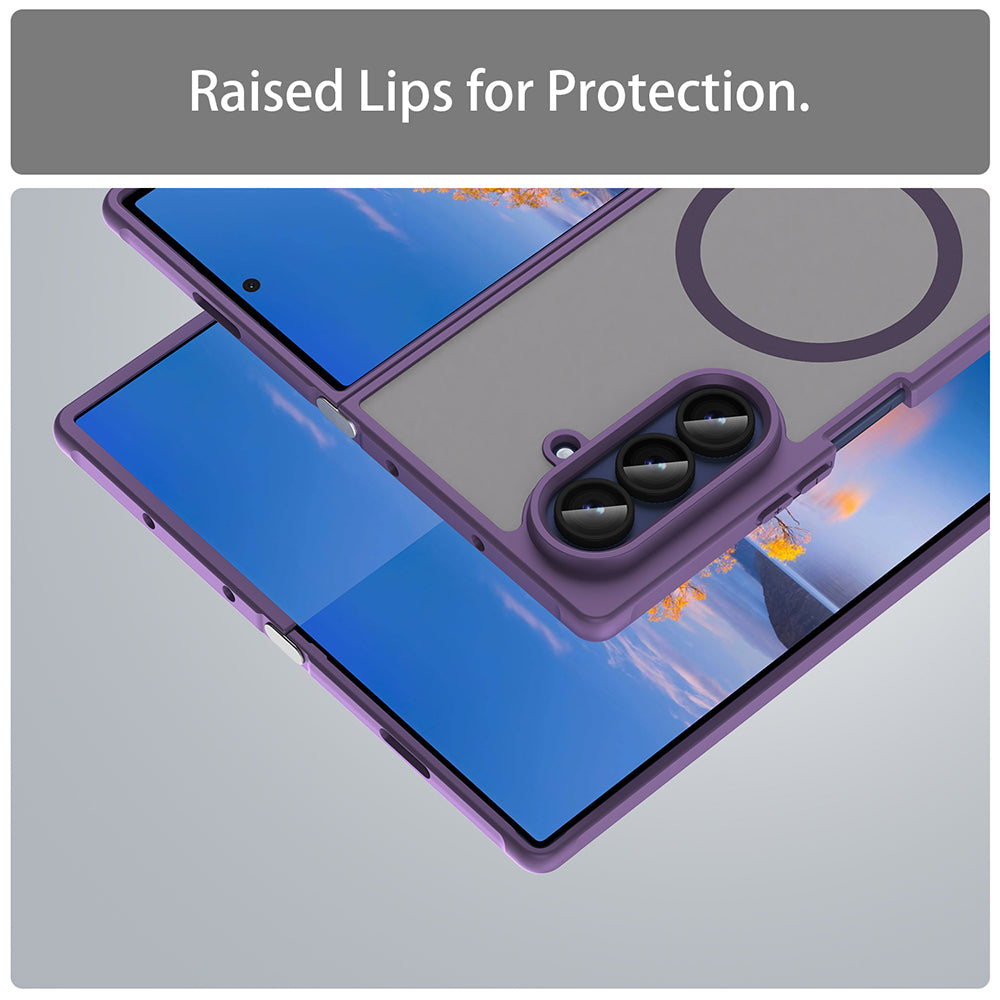 Husa MagSafe pentru Samsung Galaxy Z Fold7 F966, Techsuit, HaloFrost II, Mov