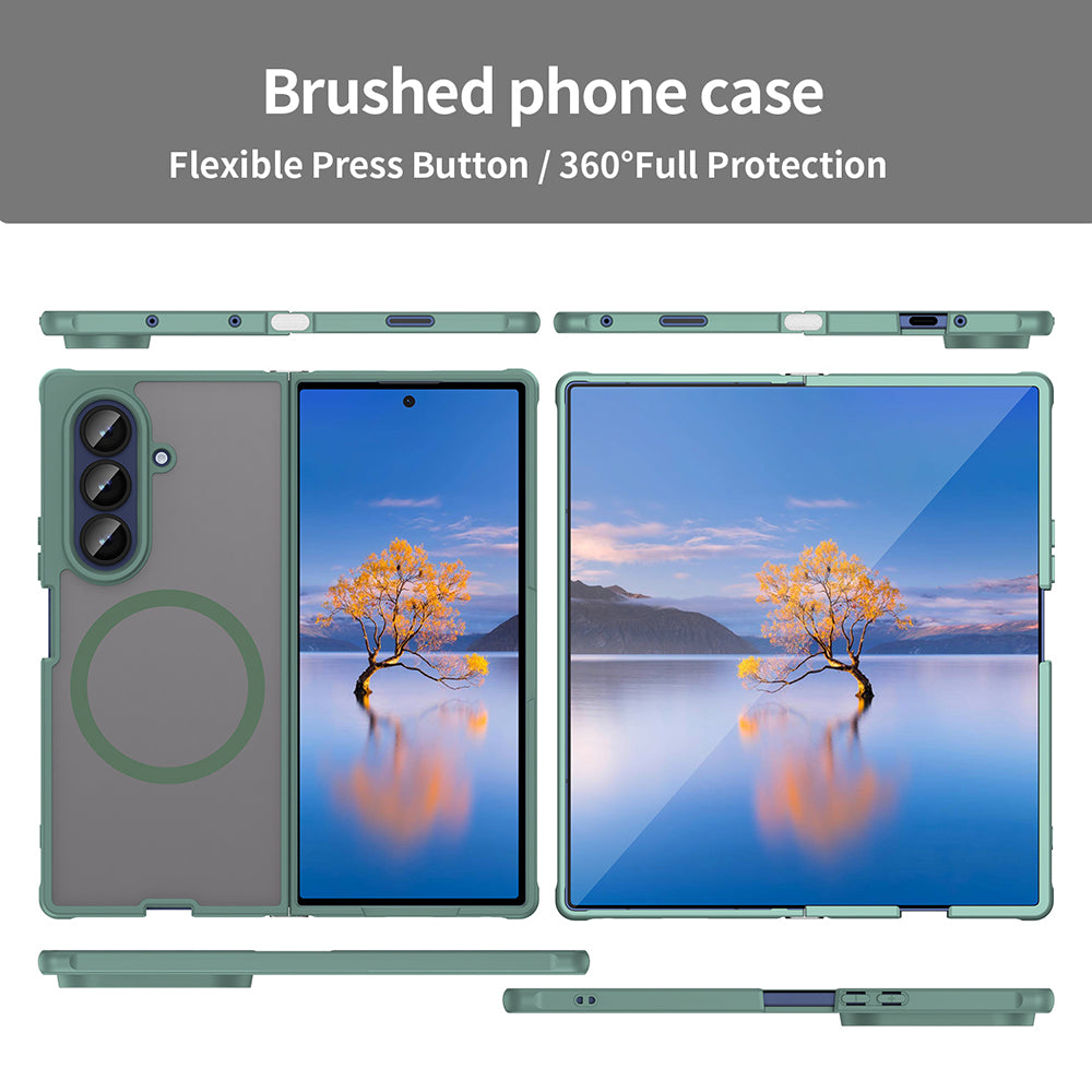 Husa MagSafe pentru Samsung Galaxy Z Fold7 F966, Techsuit, HaloFrost II, Verde