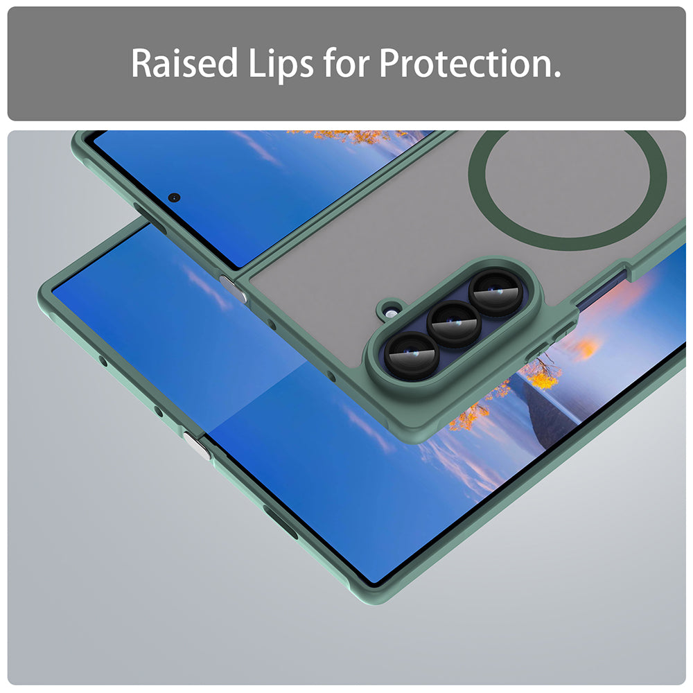 Husa MagSafe pentru Samsung Galaxy Z Fold7 F966, Techsuit, HaloFrost II, Verde