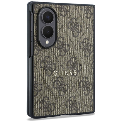 Husa MagSafe pentru Samsung Galaxy Z Fold8 F971, Guess, 4G Leather Classic, Maro