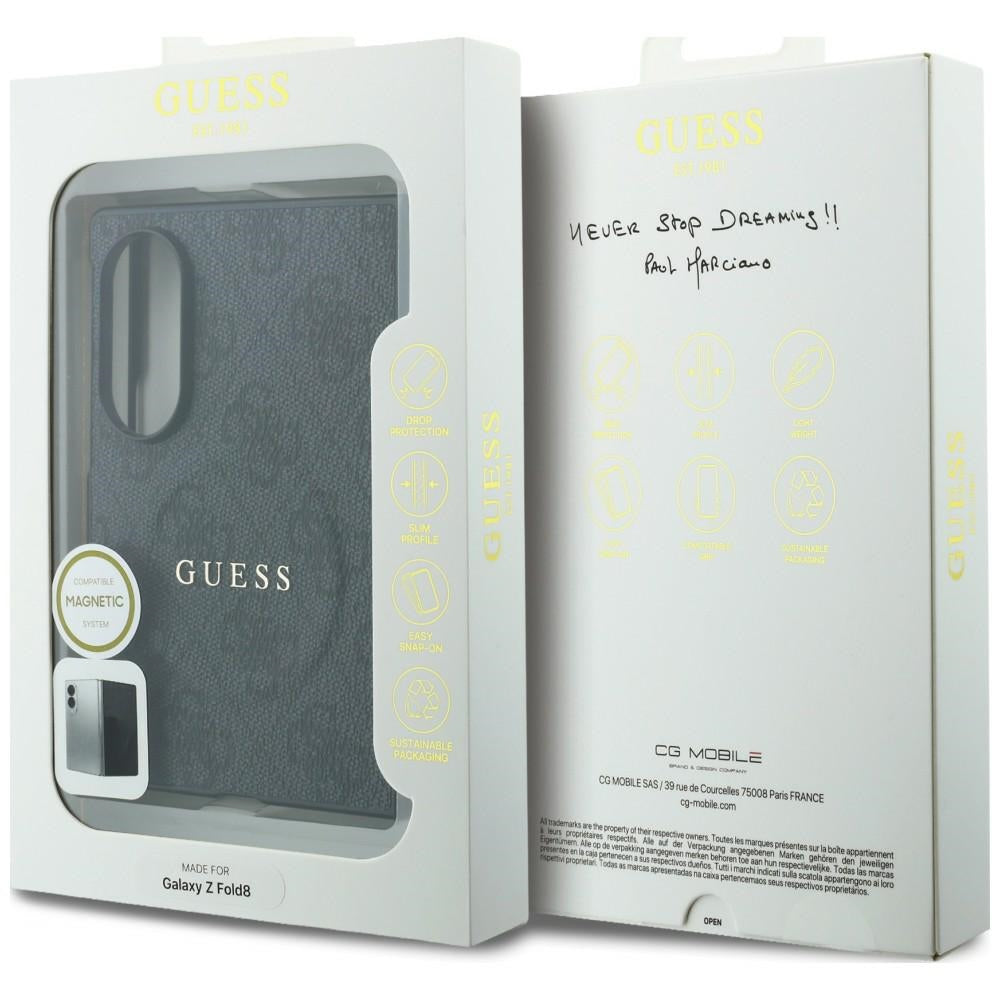 Husa MagSafe pentru Samsung Galaxy Z Fold8 F971, Guess, 4G Leather Classic, Neagra