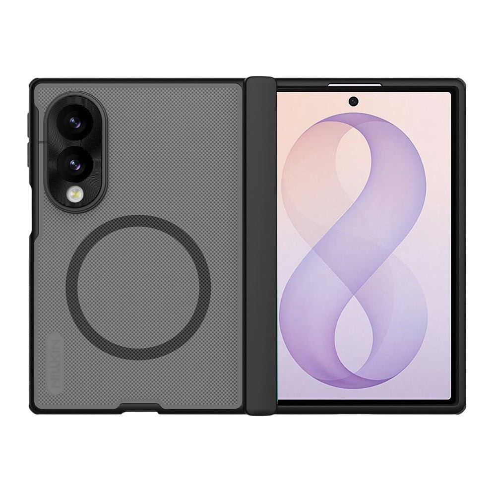 Husa MagSafe pentru Samsung Galaxy Z Fold8 F971, Nillkin, Super Frosted Shield, Neagra Transparenta